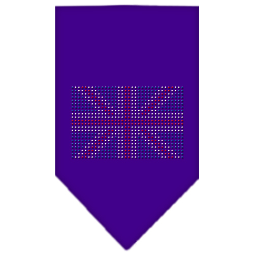 British Flag Rhinestone Bandana Purple Large